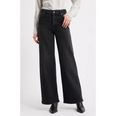 Frame Le Slim Palazzo High Waist Wide Leg Jeans In Black