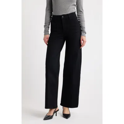 Frame Le Slim Palazzo High Waist Wide Leg Jeans In Black