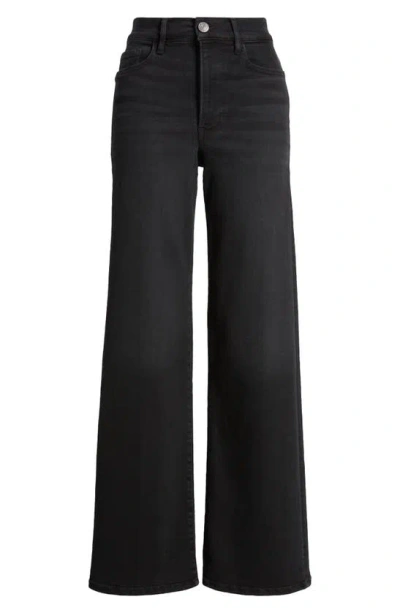 Frame Le Slim Palazzo High Waist Wide Leg Jeans In Black Thorn