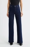 Frame Le Slim Palazzo High Waist Wide Leg Jeans In Blue