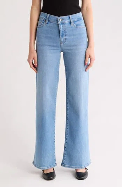 Frame Le Slim Palazzo Long Jeans In Blue