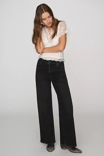 Frame Le Slim Palazzo High-rise Wide-leg Jeans In Black