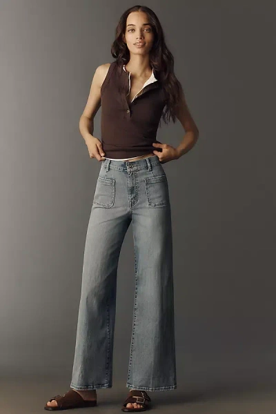 Frame Le Slim Palazzo High-rise Wide-leg Jeans In Gray