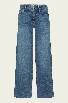 Frame Denim Le Slim Canals Raw After Palazzo Jean In Blue