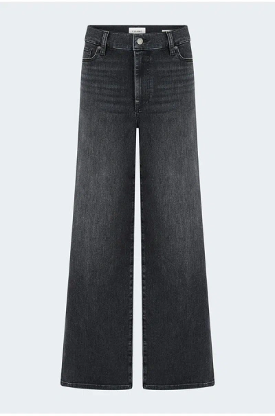 Frame Le Slim Palazzo In Starship In Black