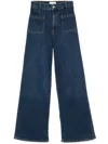 Frame Le Slim Palazzo Jeans With Bardot Pockets In Blue