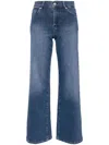 Frame Le Slim Palazzo High Rise Jeans In Crossings In 蓝色