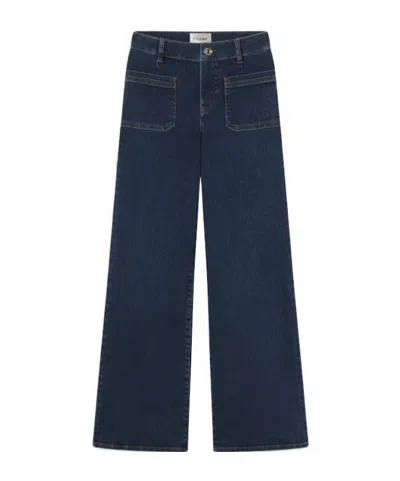 Frame Le Slim Palazzo Jeans In Black