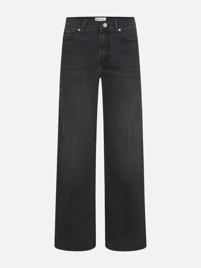 Frame The Mellow High Rise Ankle Jeans In Starship In Black