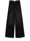 Frame Le Slim Palazzo Wide Leg Jeans In Black