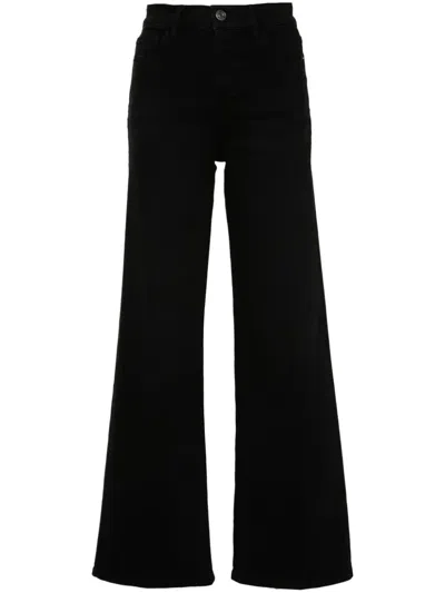 Frame High-rise Wide-leg Jeans In Black