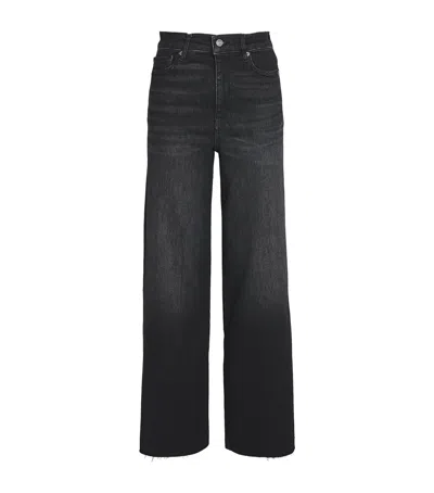 Frame Le Palazzo Cropped Raw Hem Jeans In Black