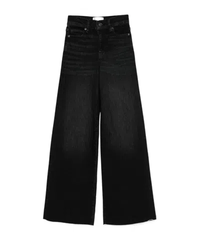 Frame Le Slim Palazzo Wide Leg Jeans In Black