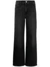 Frame Le Slim Palazzo Wide Leg Jeans In Black