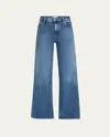 Frame Blue Le Slim Palazzo Raw Hem Jeans In Canals Raw