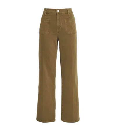 Frame Le Slim Palazzo Jeans In Army Green