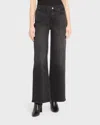 Frame Le Palazzo Cropped Raw Hem Jeans In Hutchinson
