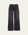 Frame Le Palazzo Cropped Raw Hem Jeans In Hutchinson