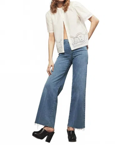 Frame Le Slim Palazzo Mid-rise Straight-leg Jeans In Blue