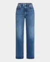 Frame Womens Le Palazzo Crop Wide-leg Stretch-denim Jeans Crave Raw After In Skywalk