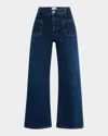 Frame Le Slim Palazzo Jeans With Bardot Pockets In Cursive