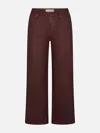 Frame Le Slim Palazzo Leather Crop Pants In Brown