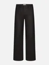Frame Le Slim Palazzo Leather Modernist Pocket Pants In Black