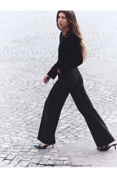 Frame Le Slim Palazzo Long In Black