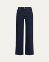 Frame Le Slim High-rise Wide-leg Jeans In Blue