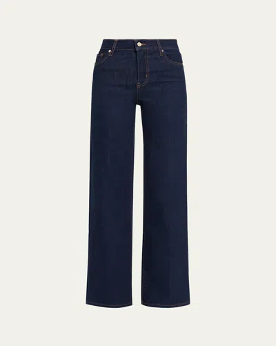 Frame Le Slim Palazzo Long Jeans In Blue