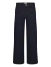 Frame Le Slim Palazzo Long Jeans In Blue