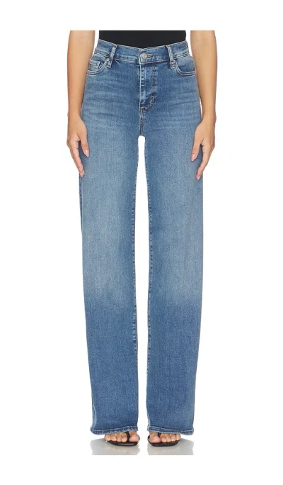 Frame Le Slim Palazzo Long Jeans In Blue