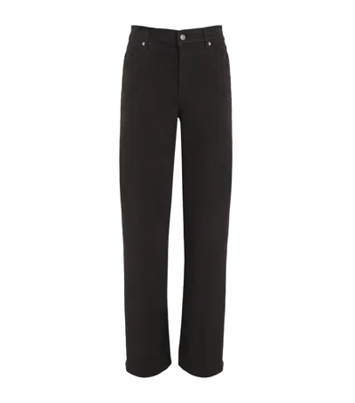 Frame Womens Black Le Slim Palazzo Long Five-pockets Wide-leg High-rise Stretch-denim Blend Jeans