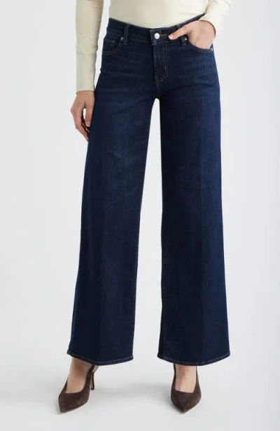 Frame Le Slim Palazzo Low Rise Wide Leg Jeans In Blue