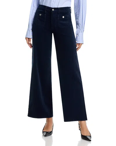Frame Le Slim Palazzo Mode High Rise Corduroy Jeans In Navy In Multi