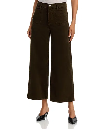 Frame Le Slim Palazzo Mode High Rise Corduroy Jeans In Rich Military In Brown