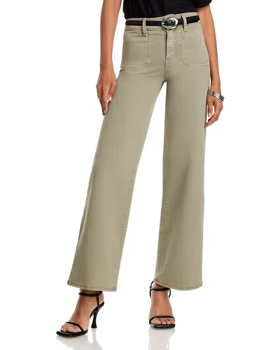 Frame Le Slim Palazzo Mode High Rise Jeans In Thyme In Green