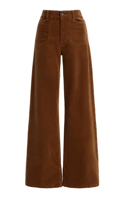 Frame Le Slim Palazzo Modernist Corduroy Pants In Brown