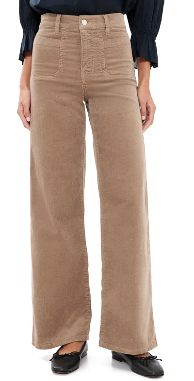 Frame Le Slim Palazzo Modernist Corduroy Pants Soft Taupe