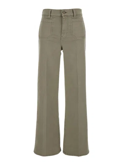 FRAME 'LE SLIM PALAZZO' GREEN JEANS WITH BELT LOOPS AND WIDE LEG IN DENIM WOMAN