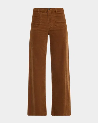 Frame Le Slim Palazzo Modernist Pocket Corduroy Jeans In Brown