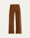 Frame Le Slim Palazzo Modernist Pocket Cotton-blend Corduroy High-rise Wide-leg Pants In Multi