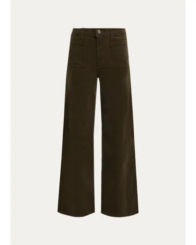 Frame Le Slim Palazzo Modernist Pocket Corduroy Jeans In Brown