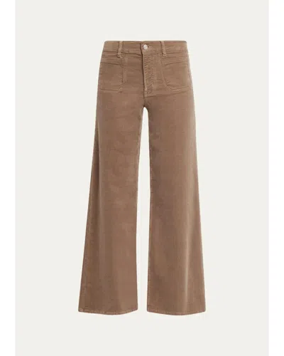 Frame Le Slim Palazzo Modernist Pocket Corduroy Jeans In Neutral