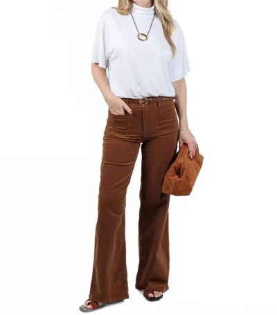 Frame Le Slim Palazzo Modernist Pocket Corduroy Pants In Maple Brown