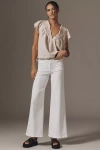 Frame Denim Le Slim Palazzo Pant In White