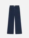 Frame Blue Wide Jeans With Drawstring In Blue