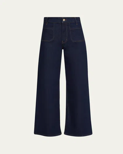 Frame Le Slim Palazzo Modernist Pocket Jeans In Blue