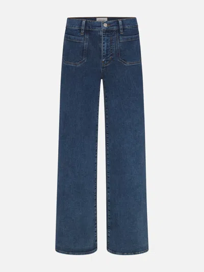 Frame Le Slim Palazzo Modernist Pocket Jeans In Blue
