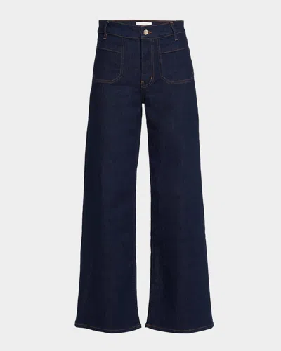 Frame Le Slim Palazzo Modernist Pocket Jeans In Blue